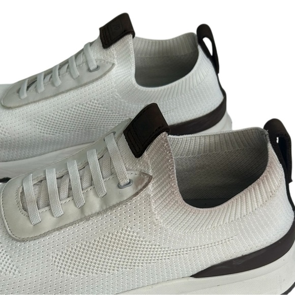 johnnie-O Prima Fly-Knit Lightweight Running Sneaker White Brown Mens SZ 12 READ - Picture 10 of 15